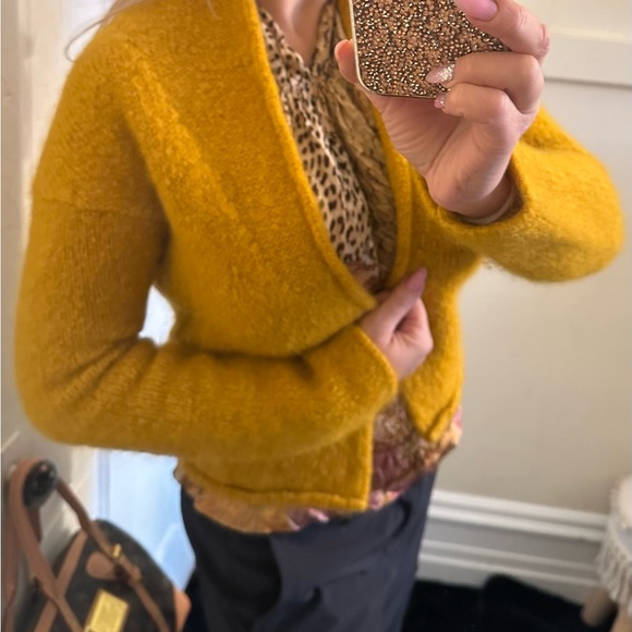 Alpha massimo rebecchi mustard yellow cardigan M - Picture 3 of 9